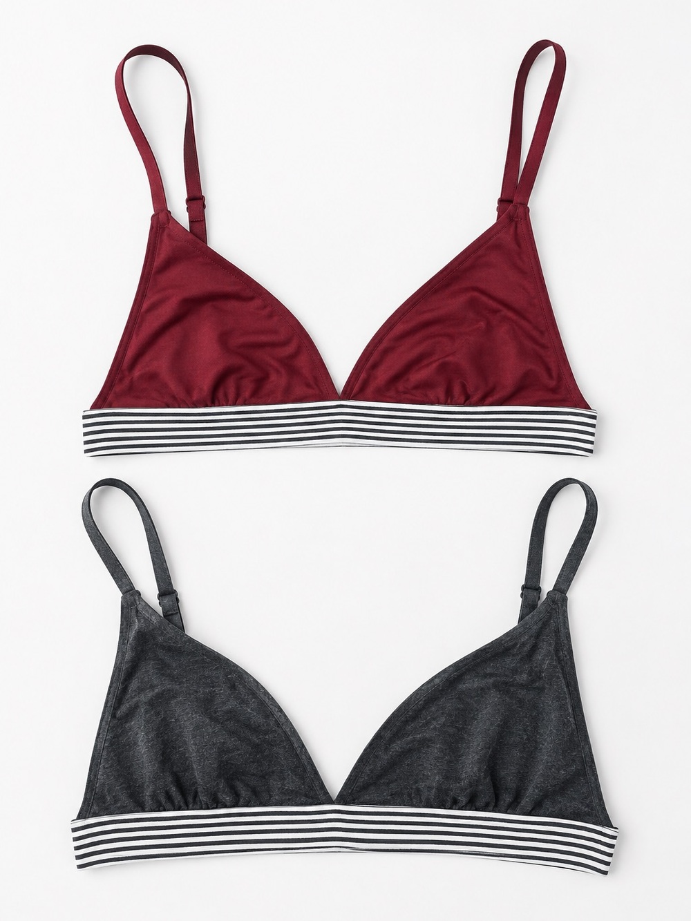Marine Layer Bralette Small Burgundy Red Gray Triangle Soft Lounge Bra Bundle